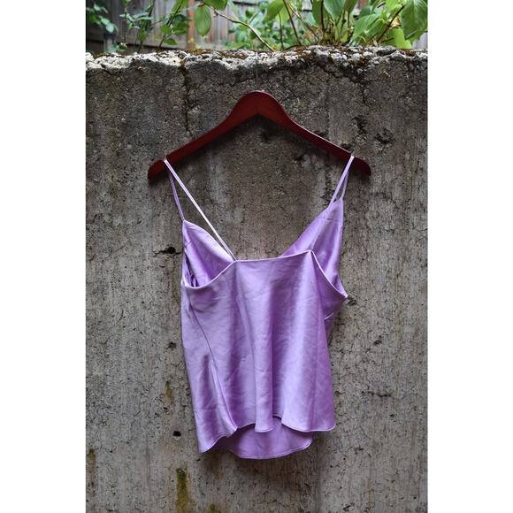 ASOS Lavender Satin Asymmetrical Cowl Neck Cami Top – Size US 2 - Picture 2 of 3
